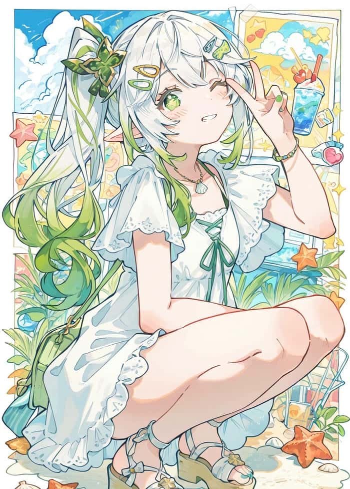 hình anime nữ ánh mắt hồn nhiên vui