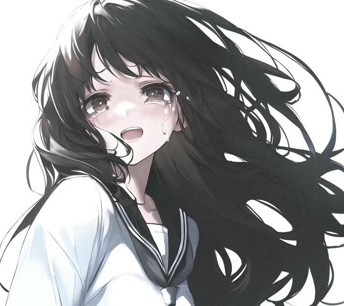 hình anime nữ buồn ánh mắt buồn bã