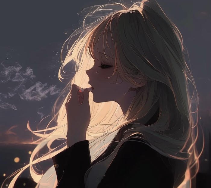 hình anime nữ buồn mệt mỏi bơ phờ