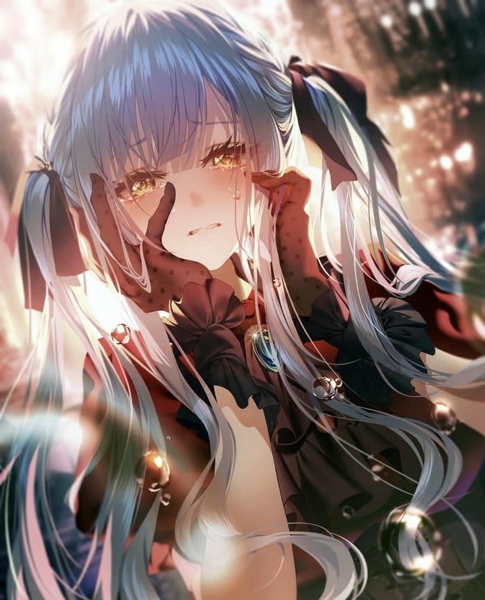 hình anime nữ buồn rệu rã uể oải