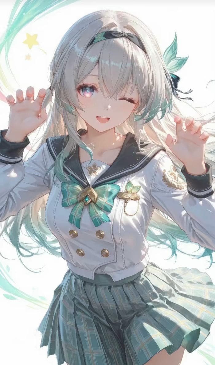hình anime nữ học sinh gương mặt nhỏ nhắn