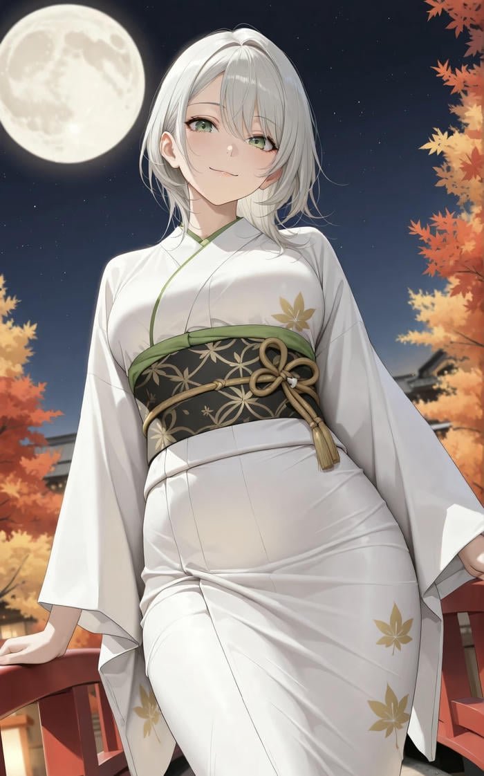 hình anime nữ mặc kimono truyền cảm