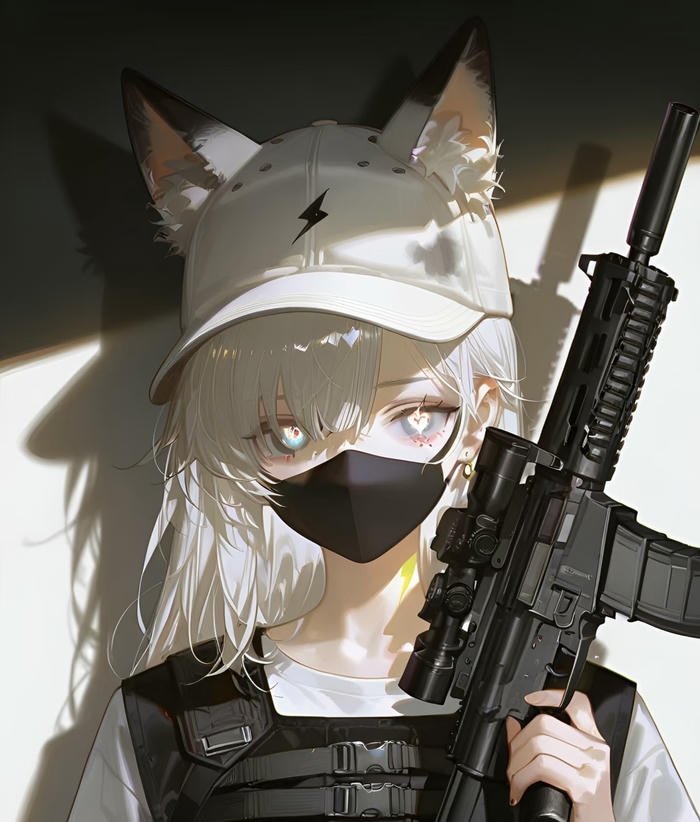 hình anime nữ ngầu đeo khẩu trang