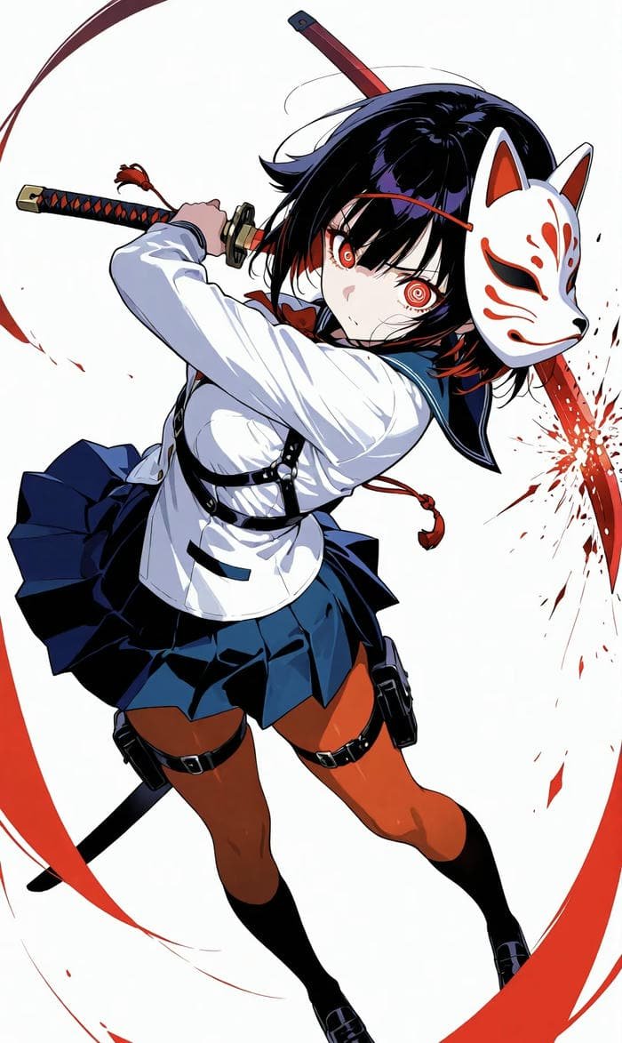 hình anime nữ ngầu năng lượng hắc ám