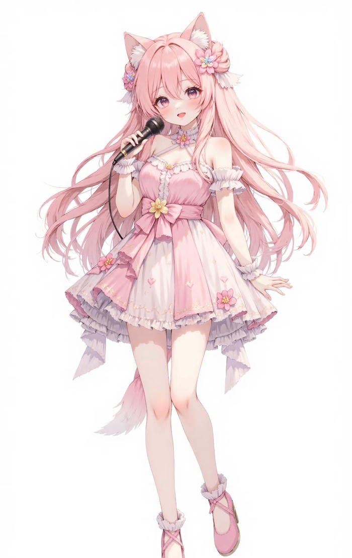 hình anime nữ tóc hồng biết hát