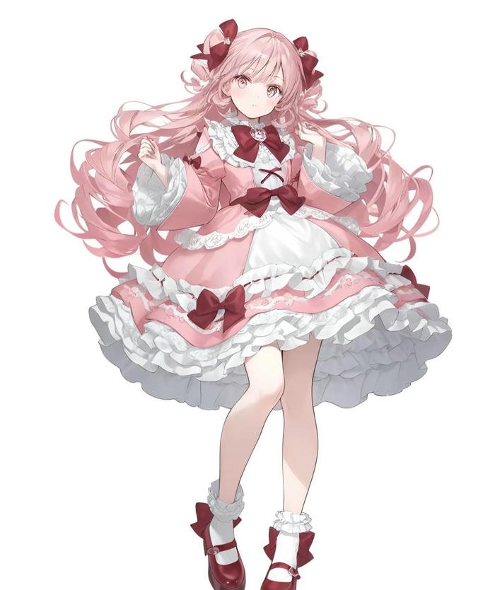 hình anime nữ tóc hồng nhẹ nhàng