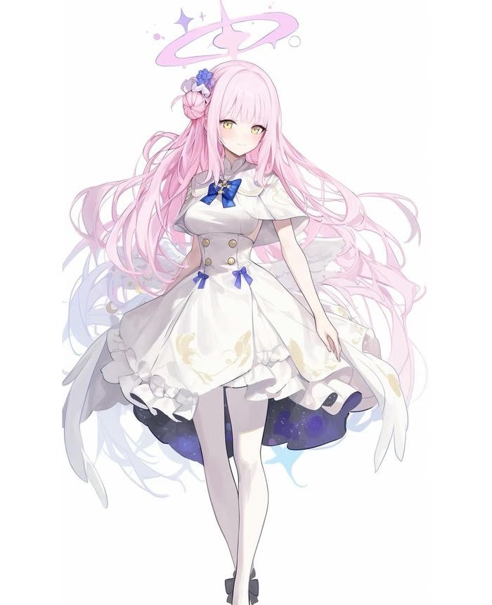 hình anime nữ tóc hồng váy đẹp