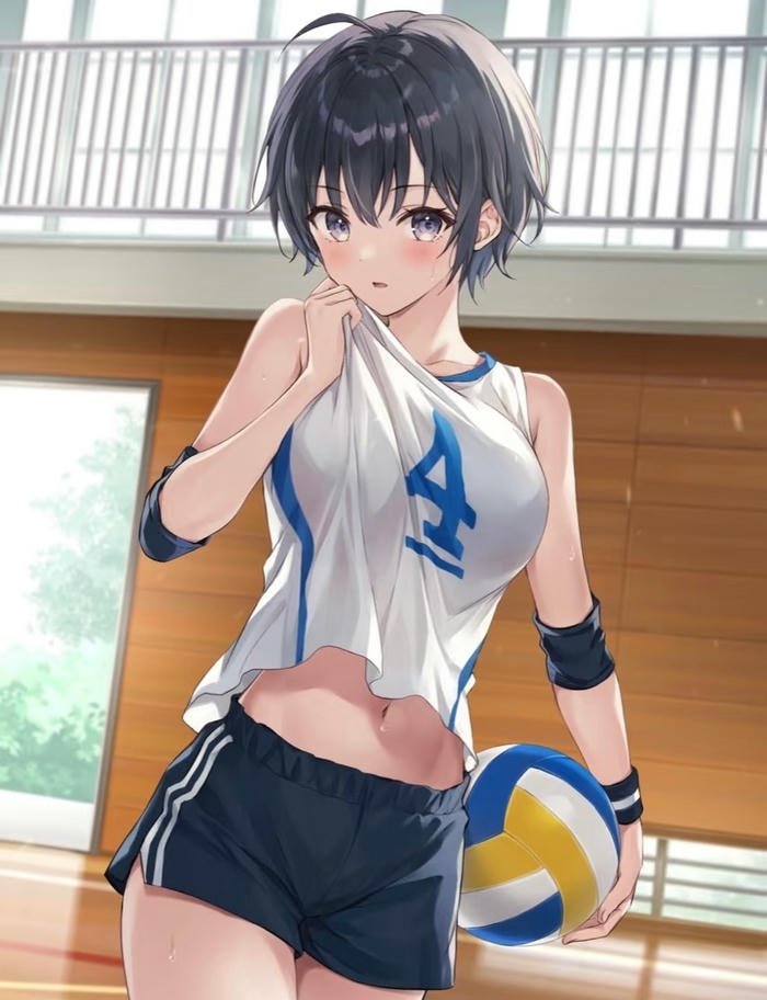 hình anime nữ tóc ngắn chơi thể thao