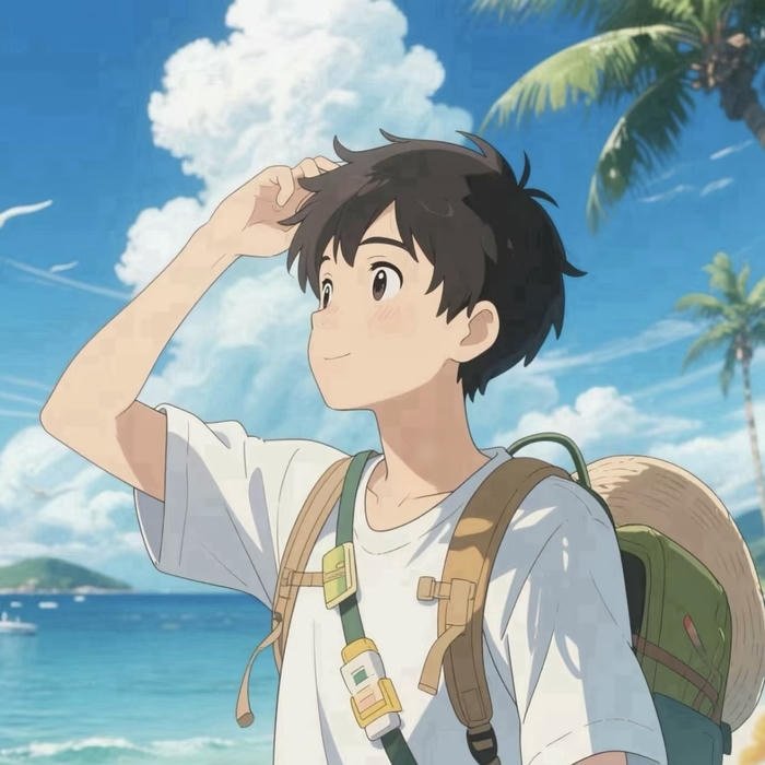 hình avatar anime nam đi khám phá