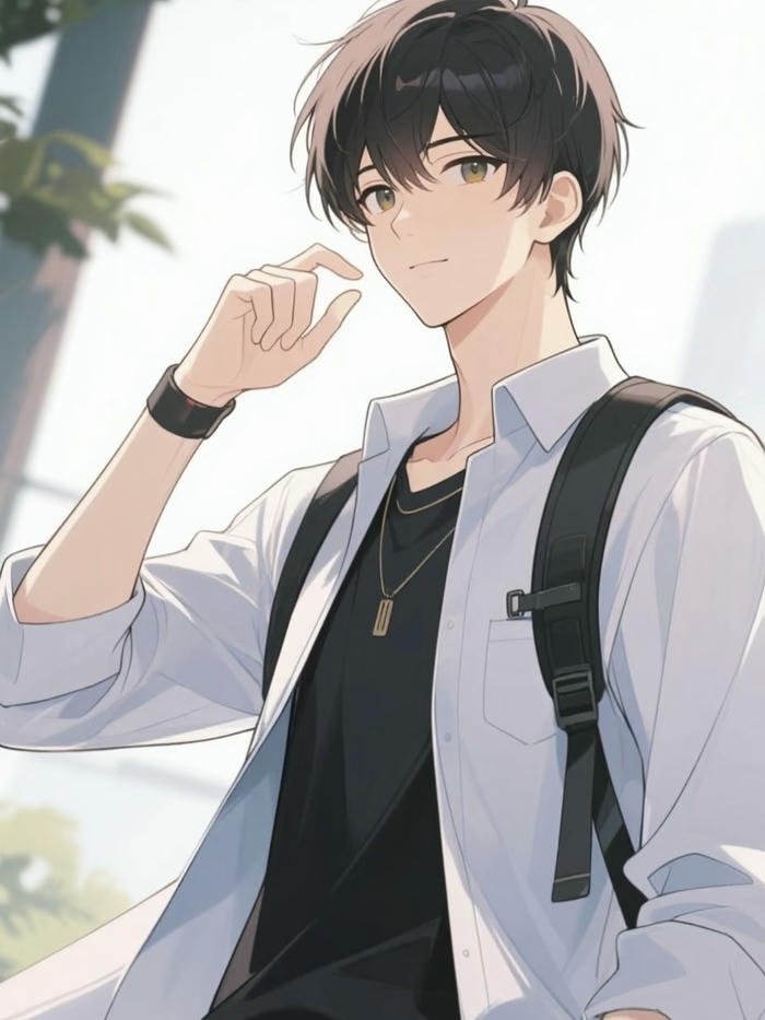 hình avatar anime nam tông đen trắng tối giản