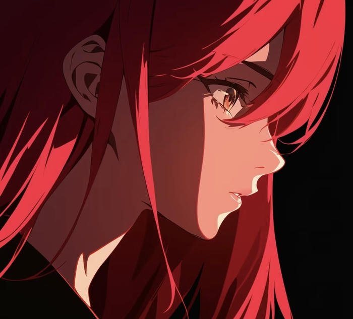 hình cận mặt anime nữ đẹp hiếm tóc đỏ