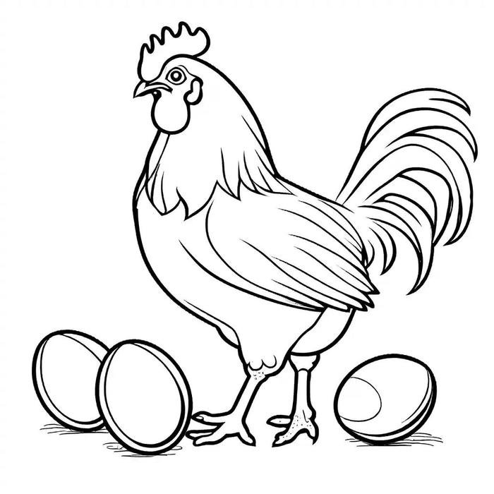 hình con gà trống tô màu