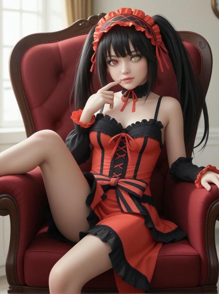 hình cosplay Kurumi phong thái quyến rũ