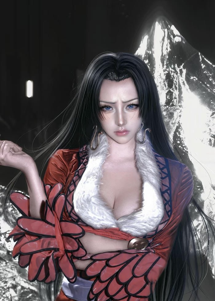hình cosplay boa hancock thân hình bốc lửa