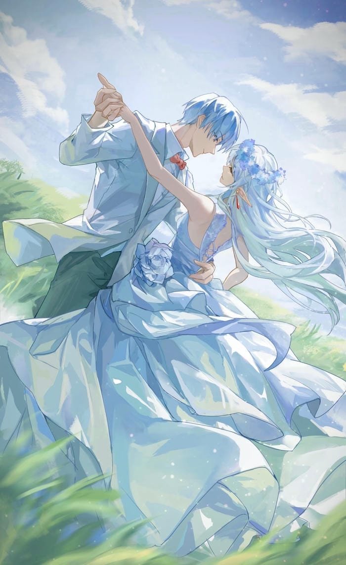 hình cưới anime cực đẹp ngoài trời