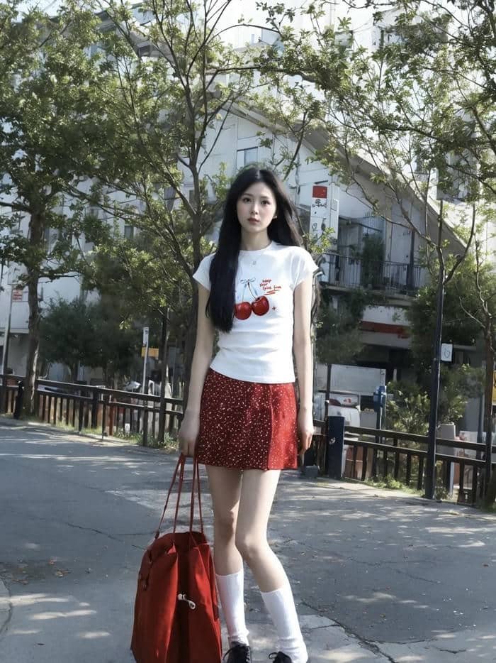 hình gái xinh Trung Quốc váy ngắn toàn thân