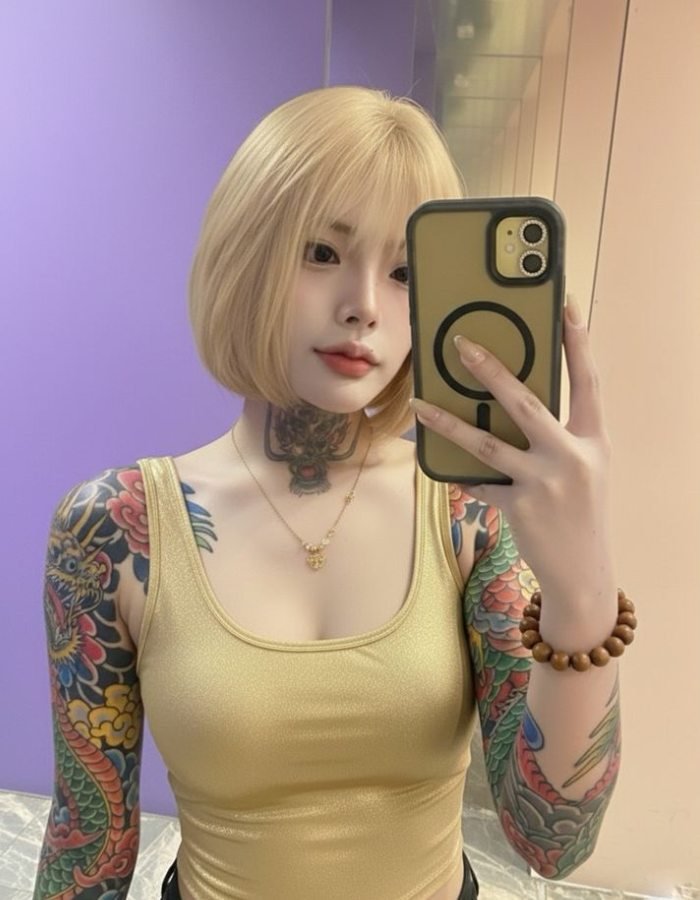 hình gái xinh xăm mình thu hút ánh nhìn