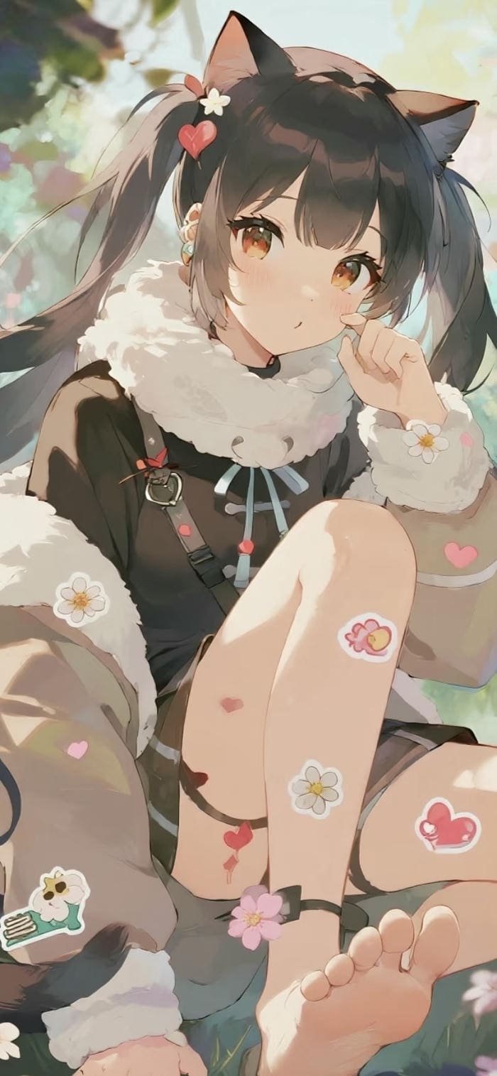 hình nền anime nữ sắc màu cân đối