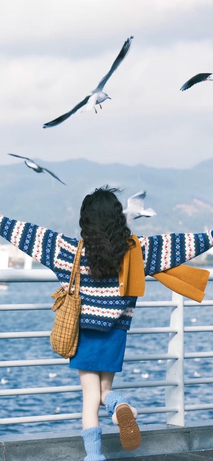 hình nền cô gái quay lưng phong cách Hàn