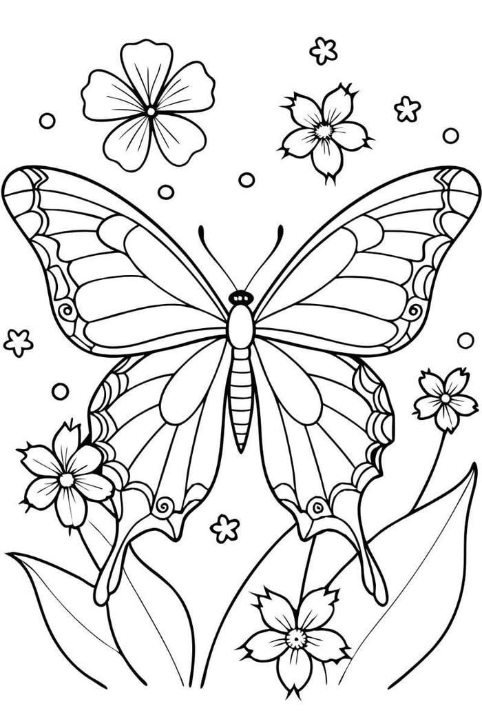 hình tô màu con bướm đáng yêu
