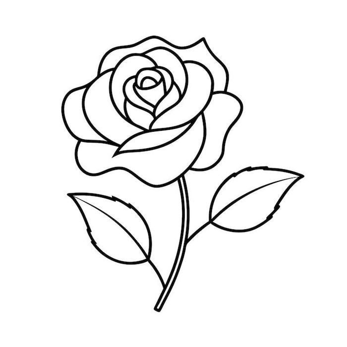 hình tô màu hoa hồng sắc nét