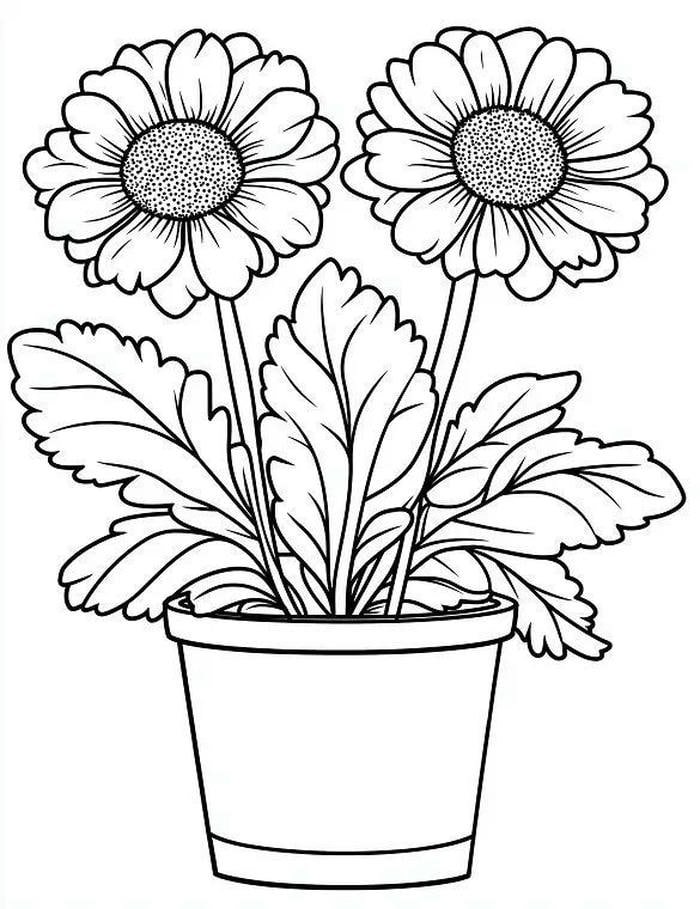 hình tô màu hoa hướng dương nhẹ nhàng