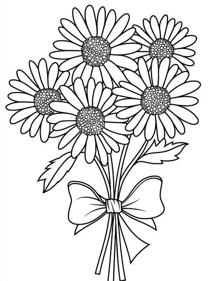 hình tô màu hoa hướng dương trang trí