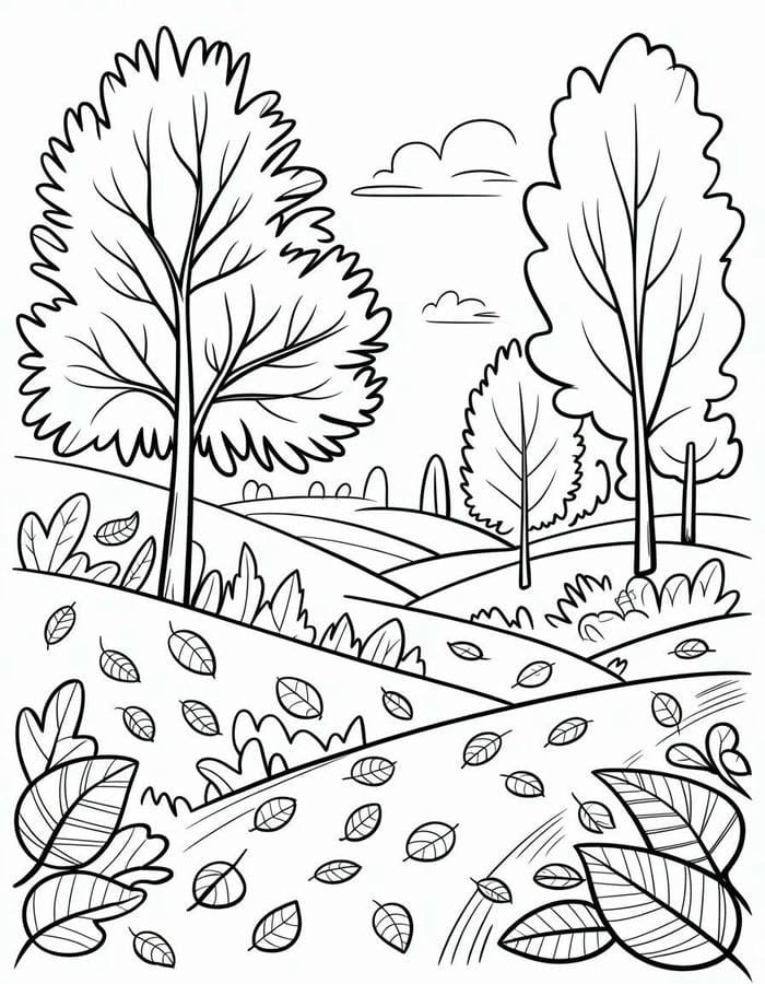 hình tô màu phong cảnh yên bình