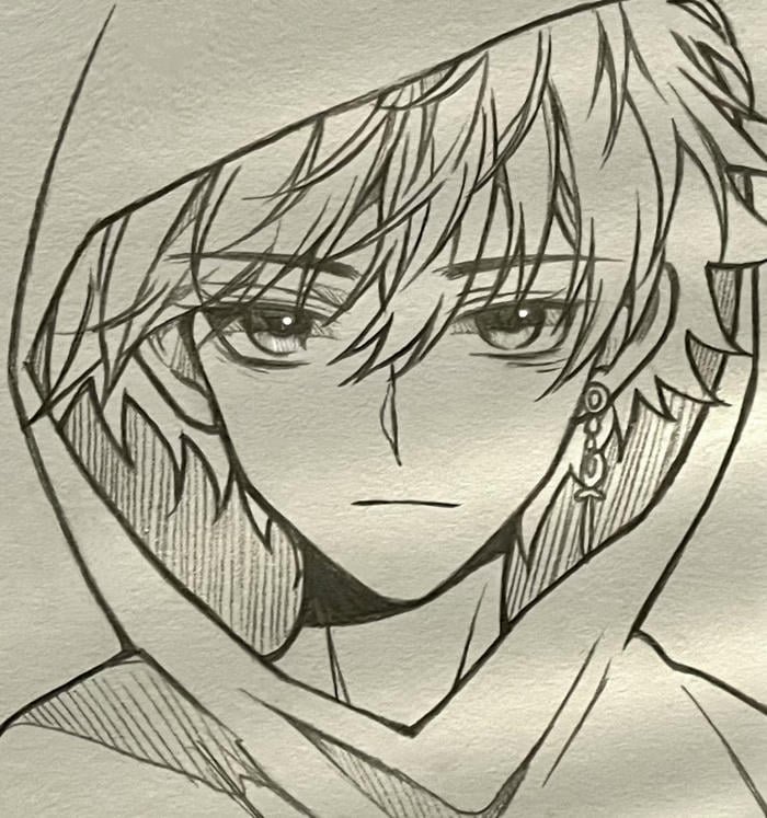 hình tranh vẽ anime nam buồn