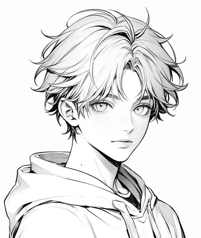 hình tranh vẽ anime nam cá tính