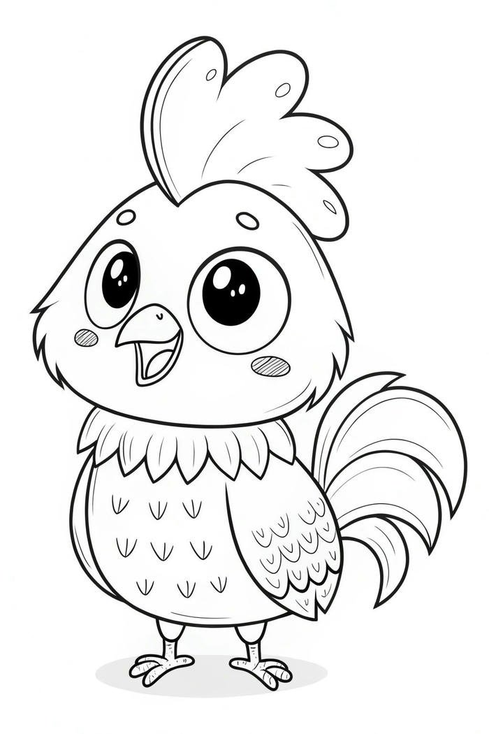 hình vẽ con gà tô màu