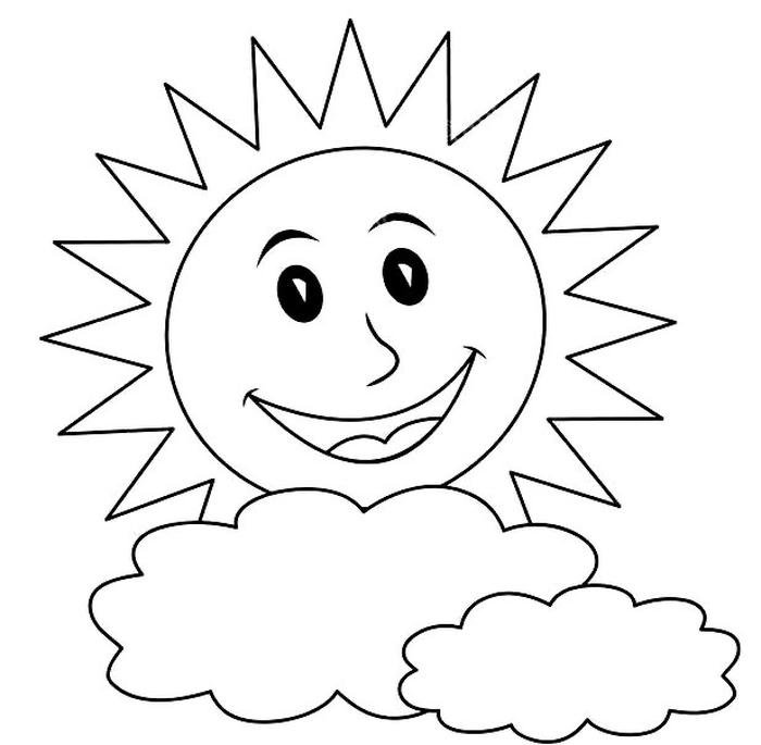 hình vẽ ông mặt trời dễ tô