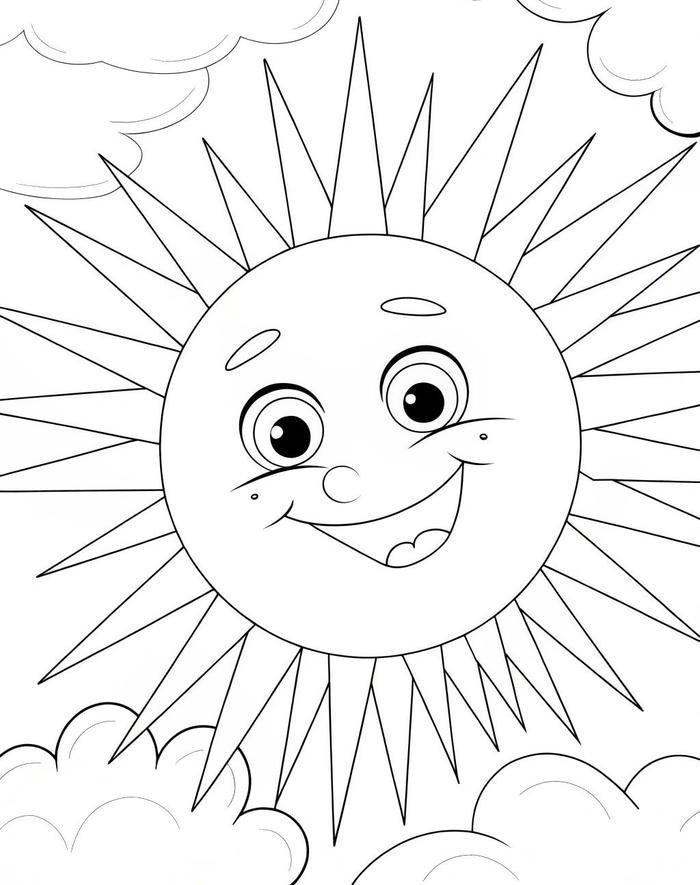 hình vẽ ông mặt trời ngộ nghĩnh