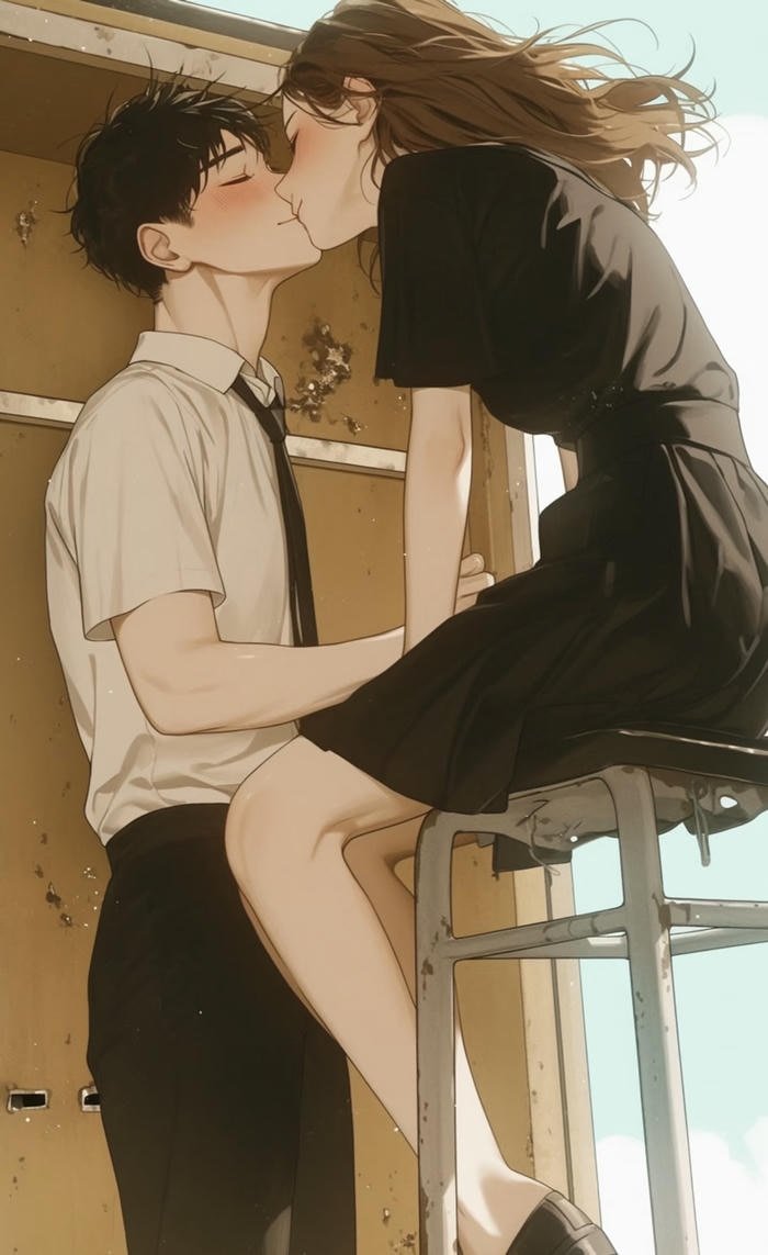 hôn môi cặp đôi anime đẹp