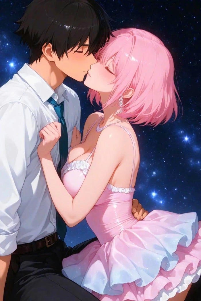 hôn nhau nhẹ đôi anime đẹp