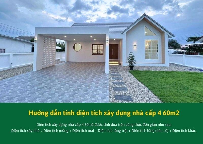 Hướng dẫn tính diện tích xây dựng nhà cấp 4 60m2