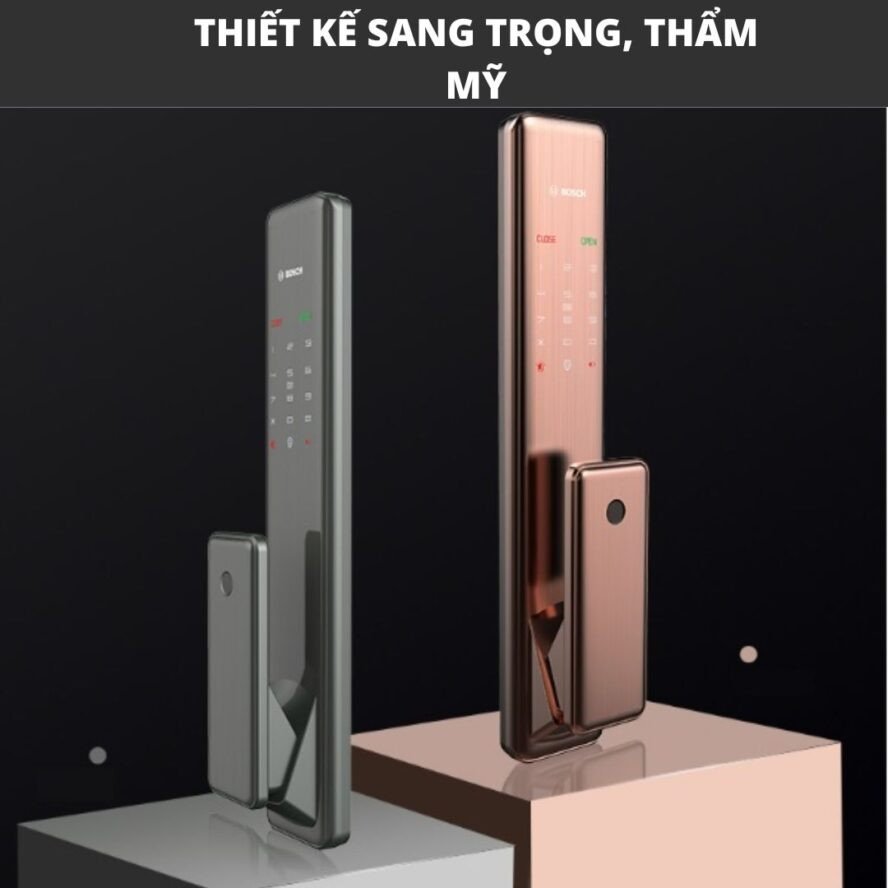 Khóa vân tay với thiết kế sang trọng và đẳng cấp, là điểm nhấn thẩm mỹ cho ngôi nhà