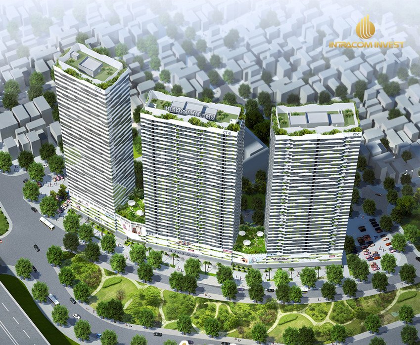 Kiến trúc hiện đại của dự án Intracom Riverside, điển hình trong xây nhà cao tầng