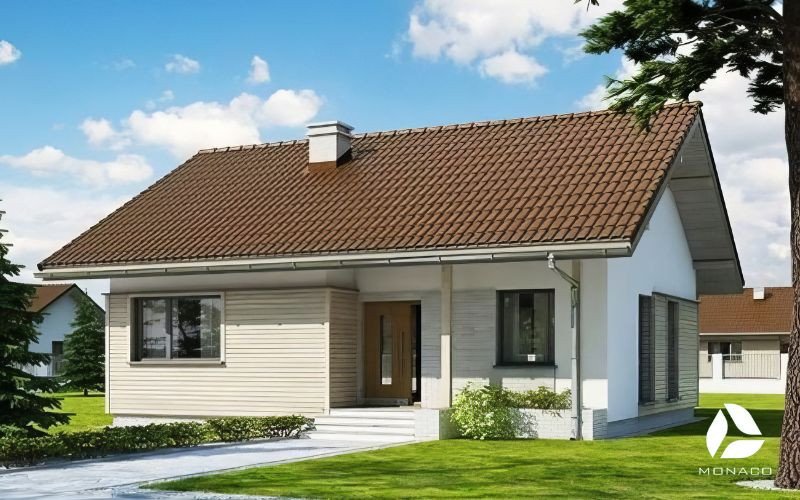 Kiến trúc nhà 1 tầng 80m2 mang nét truyền thống Việt Nam