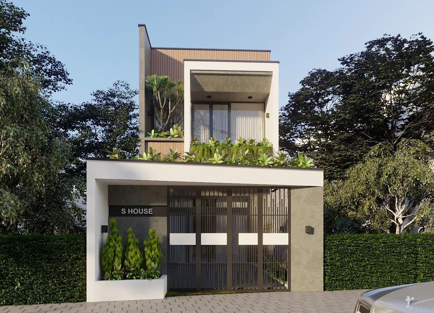 Kiểu nhà mái thái cơ bản tạo nét đẹp đơn giản cho không gian sống với mái ngói đỏ