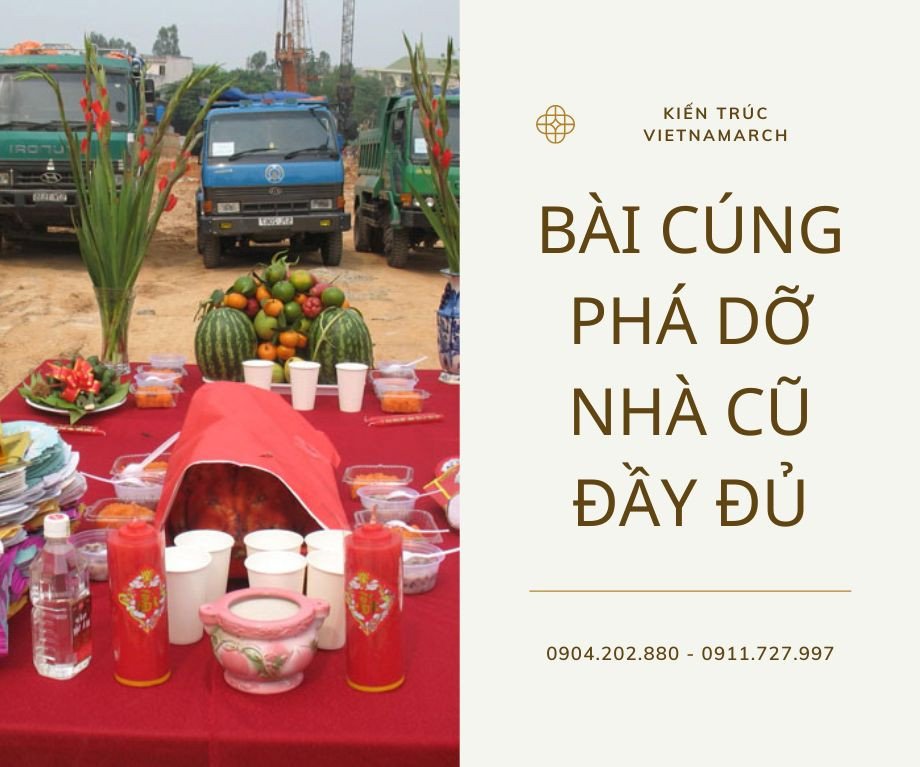 Mâm lễ cúng phá dỡ nhà cũ để xây nhà mới