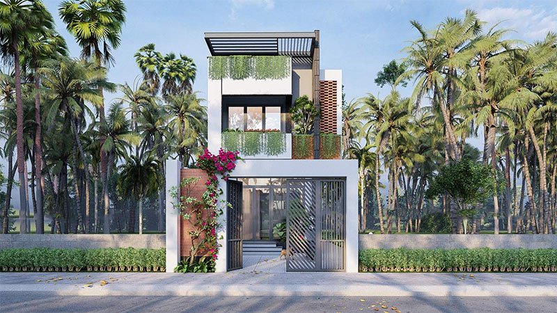 Mẫu nhà 2 tầng hiện đại ở nông thôn với chi phí khoảng 500 triệu đồng