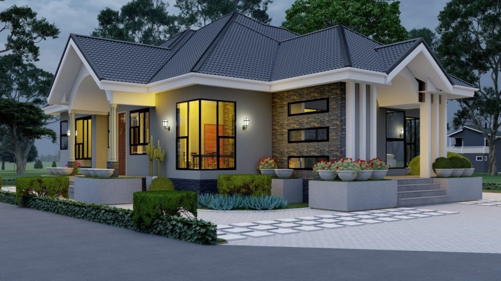 Mẫu nhà cấp 4 hiện đại 50m2 với không gian sống tiện nghi