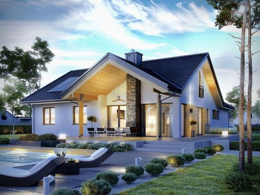 Mẫu nhà mái thái 1 tầng 500 triệu chữ L hiện đại, tối ưu không gian sống cho gia đình.