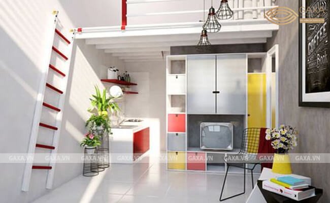 Mẫu nhà trọ cấp 4 có gác lửng với thiết kế đơn giản nhưng hiệu quả
