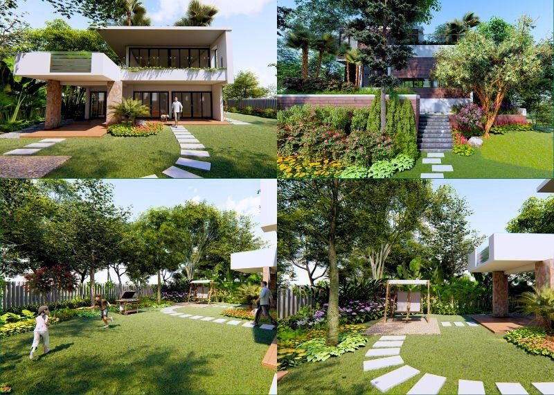 Mẫu xây nhà nghỉ dưỡng 2 tầng ở quê Xây dựng Nhất Tín