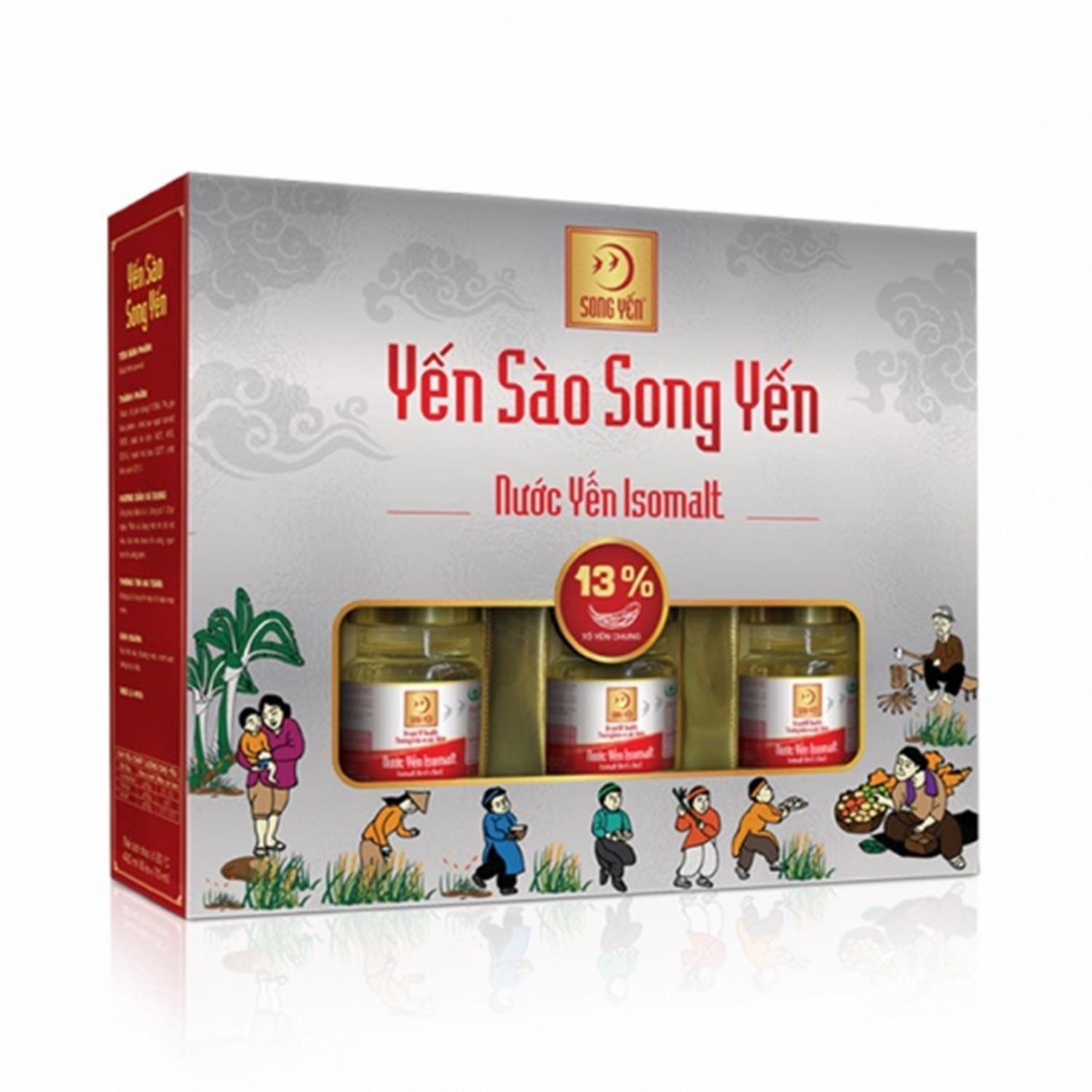 Một hộp sản phẩm tổ yến Song Yến cao cấp với thiết kế sang trọng, nhấn mạnh chất lượng