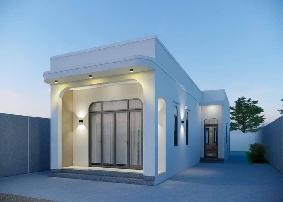 Một mẫu nhà cấp 4 giá rẻ được xây dựng tại vùng nông thôn, đáp ứng nhu cầu cơ bản