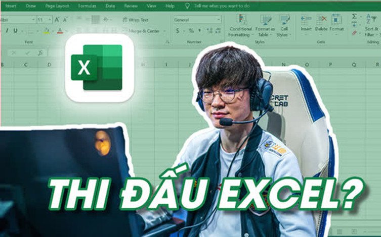 Một tuyển thủ Excel chuyên nghiệp đang thi đấu trên máy tính, biểu tượng cho sự cạnh tranh trong eSports