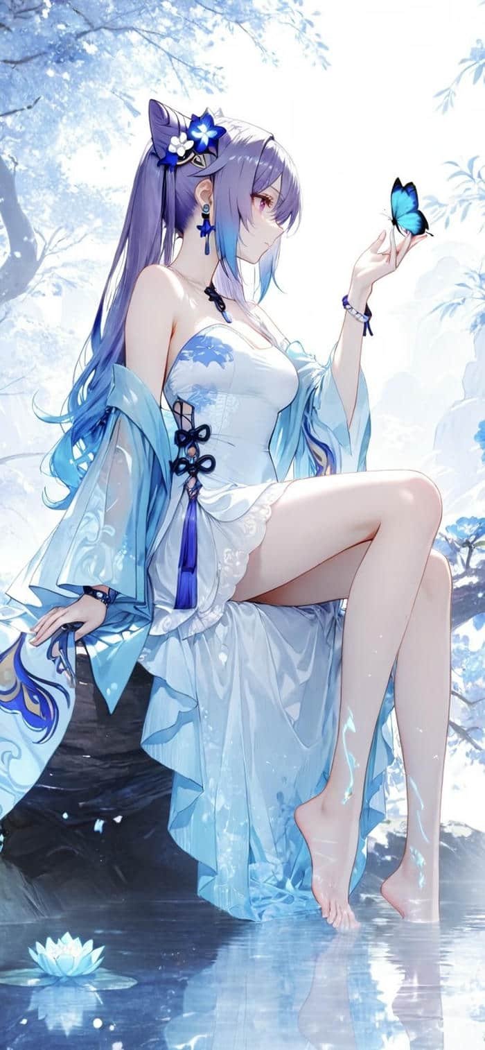 nền anime nữ không gian yên ả